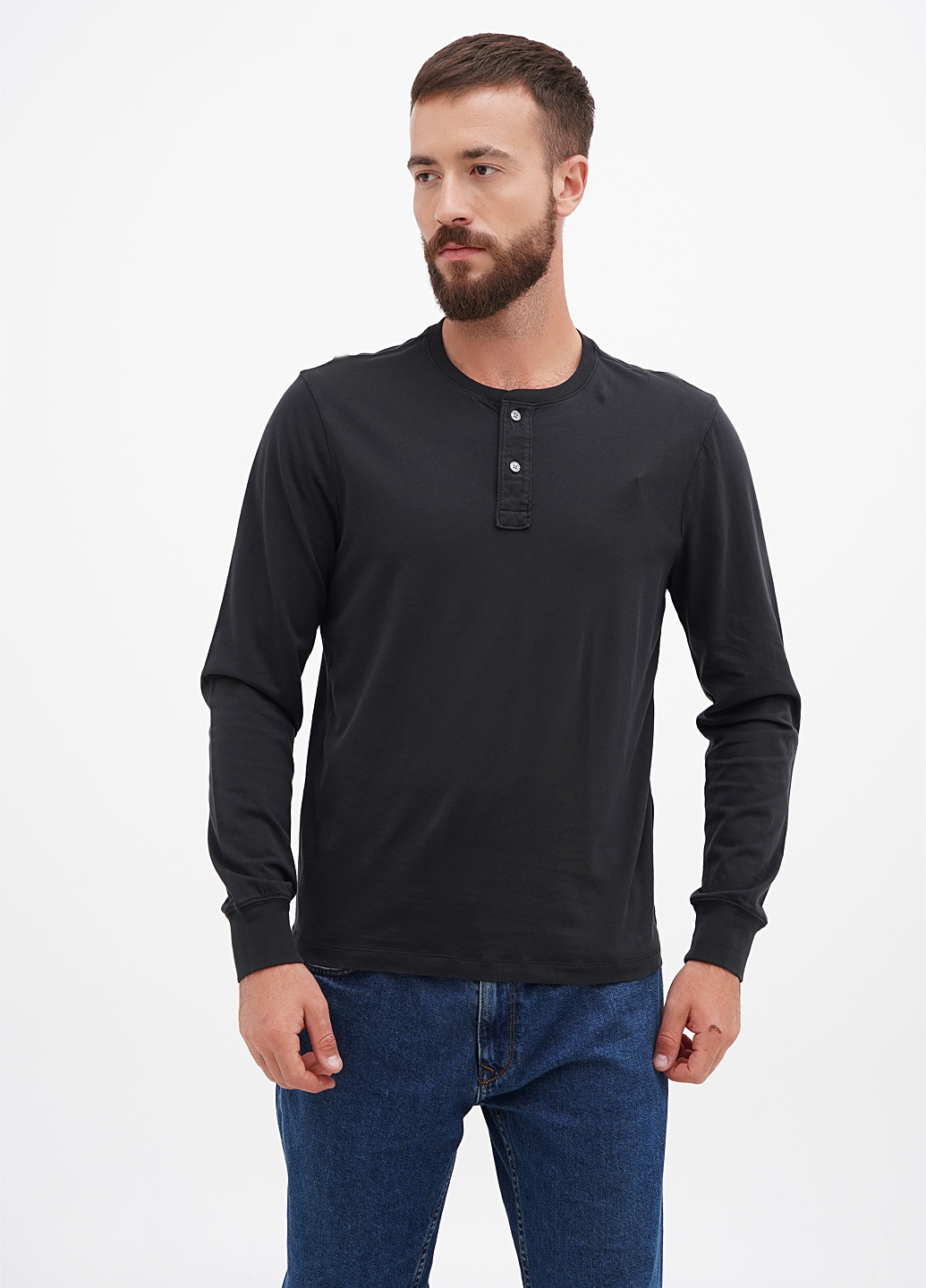 Черный демисезонный кэжуал лонгслив J.Crew однотонный