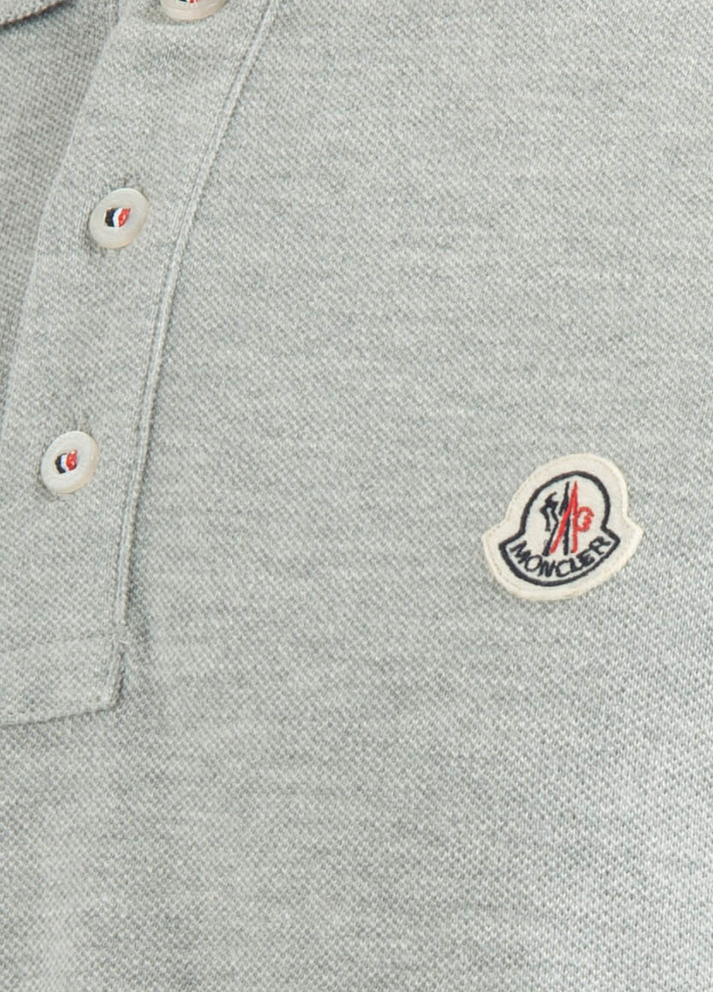 Светло-серая футболка-поло для мужчин Moncler с логотипом