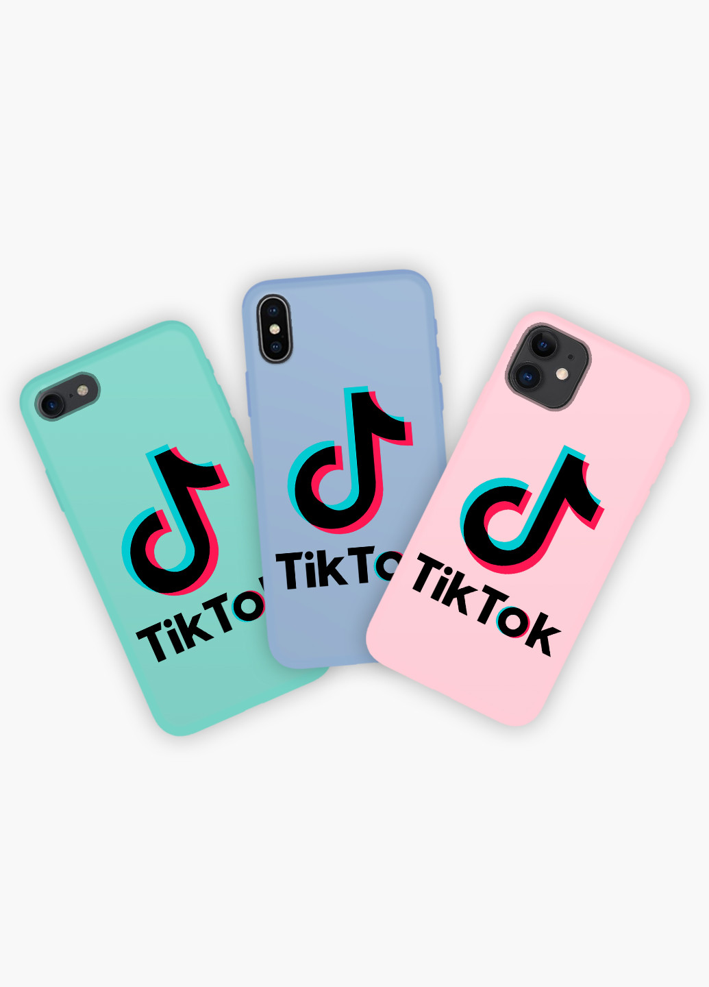 Чохол силіконовий Apple Iphone Xs ТікТок (TikTok) Білий (8938-1389) MobiPrint (219507574)