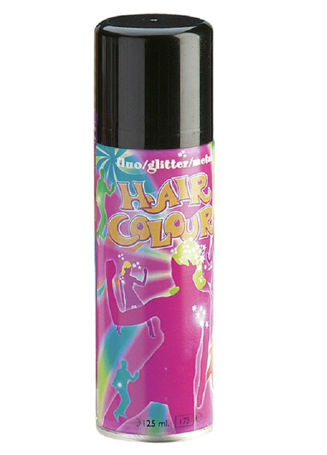 Спрей-краска для волос флуоресцентная металлик черный 125 мл Hair Colour Spray Sibel fluo metallic (254702279)