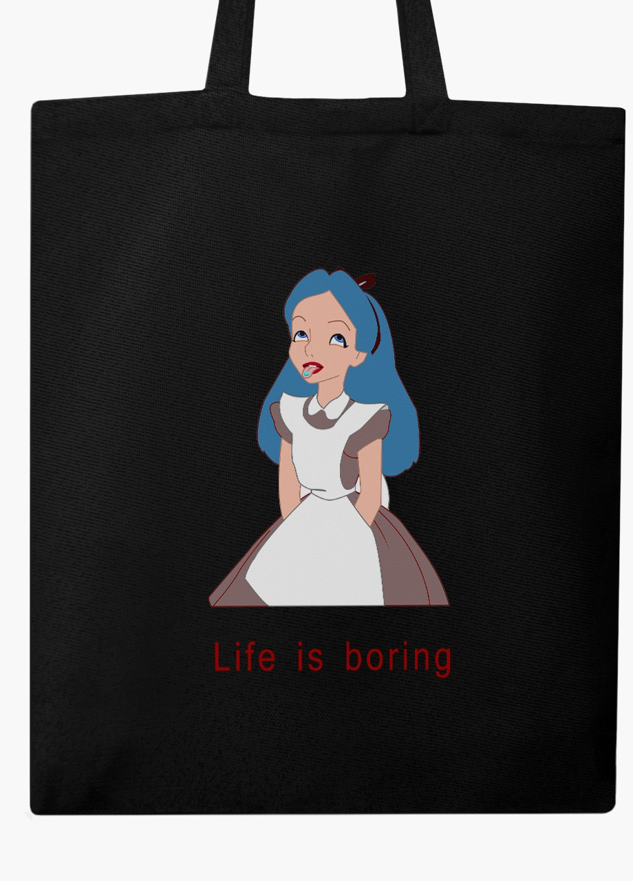 Еко сумка шоппер чорна Аліса скукота Дісней (Disney) (9227-1435-BK) MobiPrint (236391176)