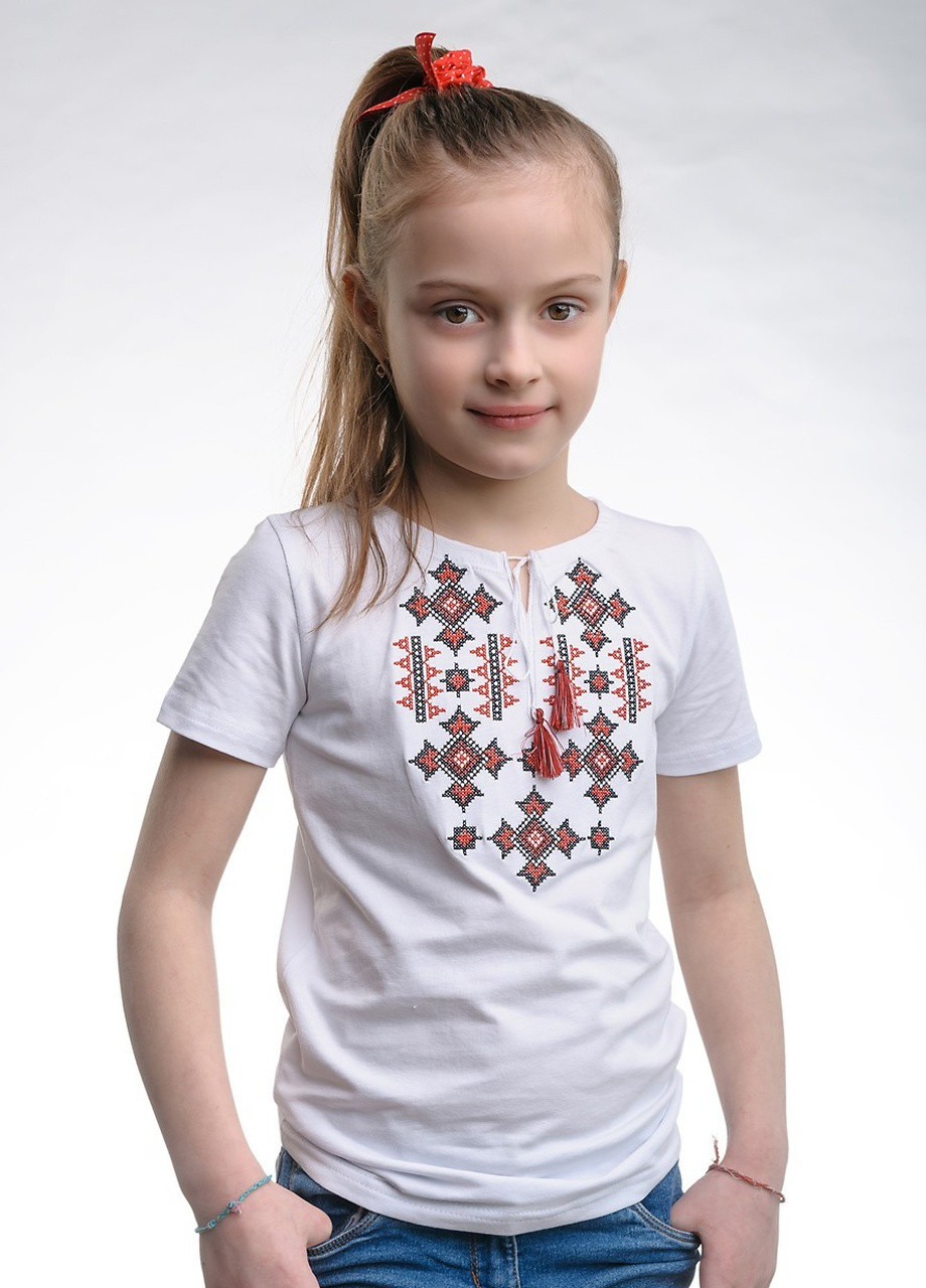 Вишита футболка для дівчинки на короткий рукав Зоряне сяйво Melanika (228040574)