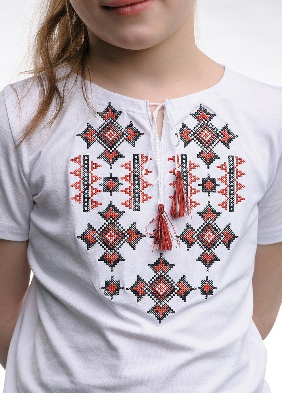 Вышитая футболка для девочки с коротким рукавом Звездное сияние Melanika (228040574)