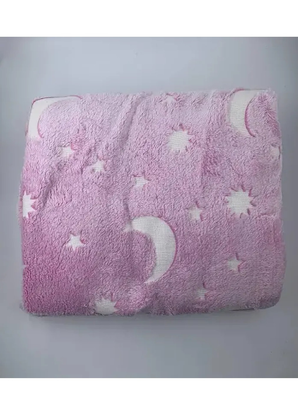 Детский плед светящийся в темноте покрывало одеяло микрофибра 150х200 см (473629-Prob) Розовый со звездами Unbranded (255708280)