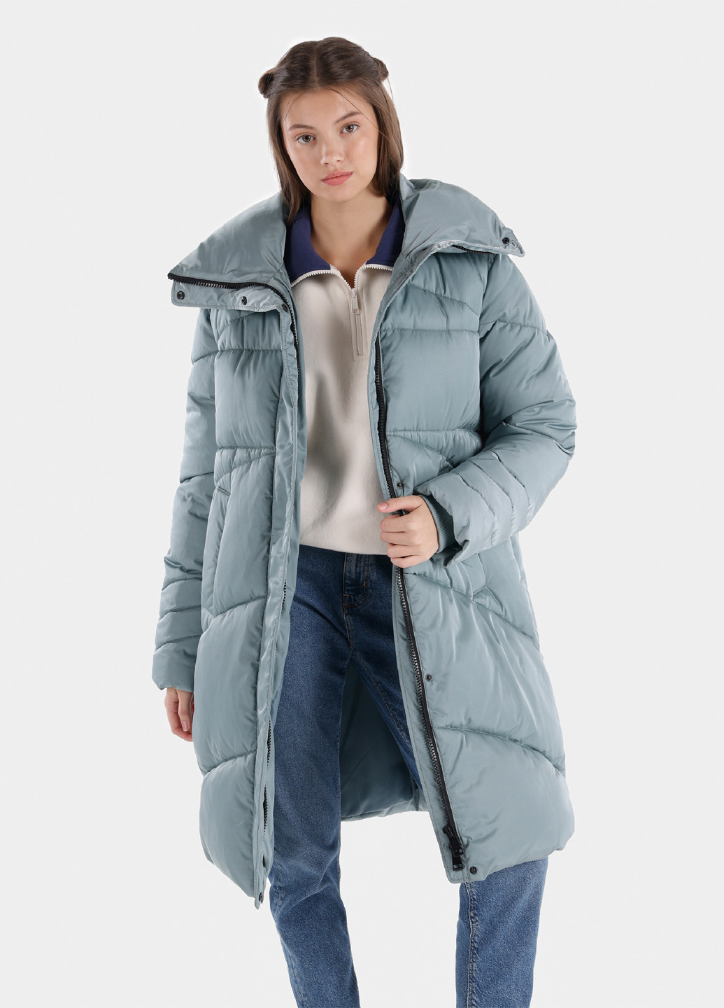 Серо-голубая зимняя куртка куртка-пальто Colin's