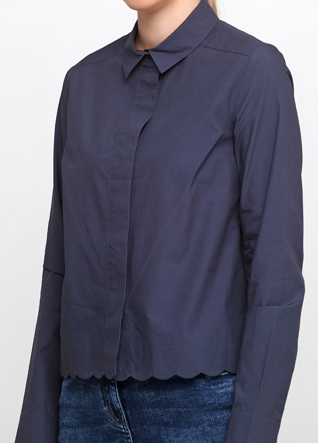 Темно-синяя демисезонная блуза Cos