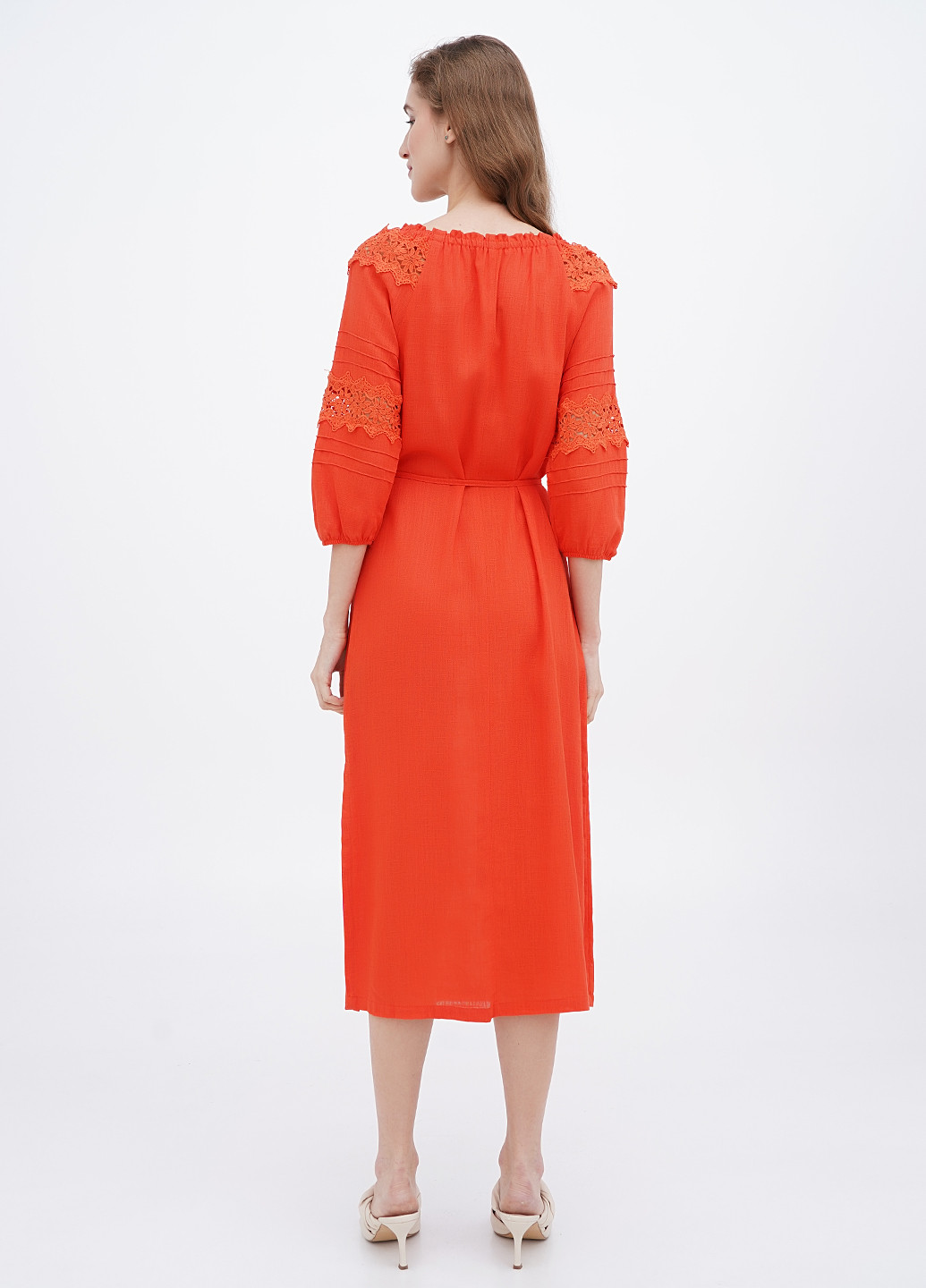 Оранжевое кэжуал платье а-силуэт Ruta-S однотонное