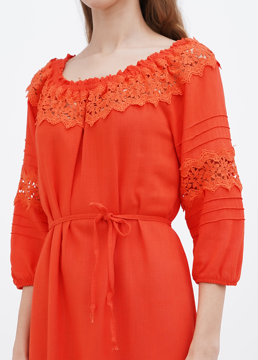 Оранжевое кэжуал платье а-силуэт Ruta-S однотонное