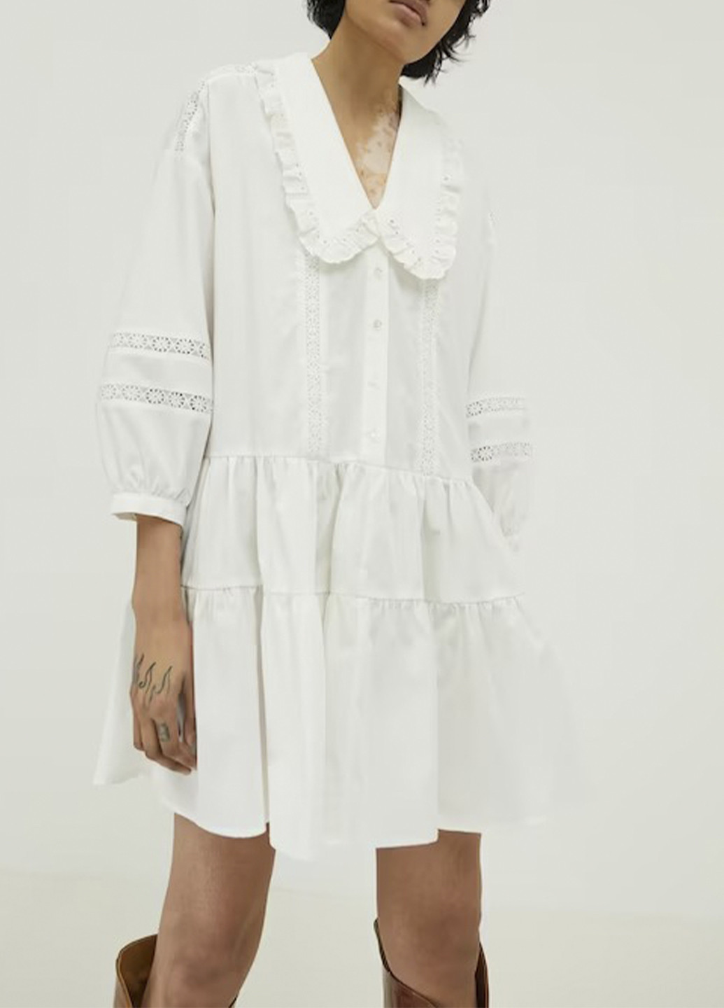 Білий кежуал плаття сорочка Edited однотонна