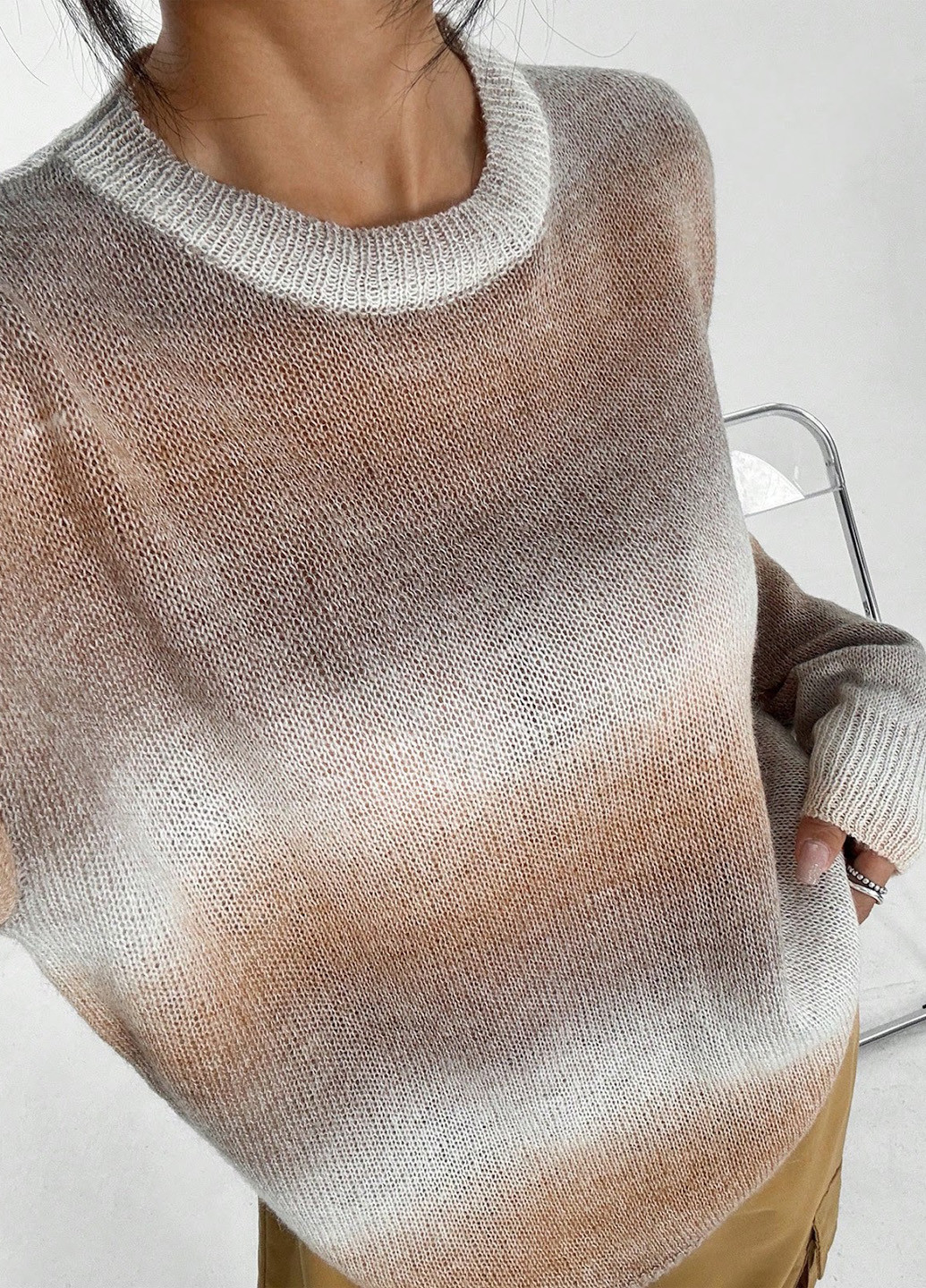 Світло-коричневий зимовий джемпер джемпер SHEIN