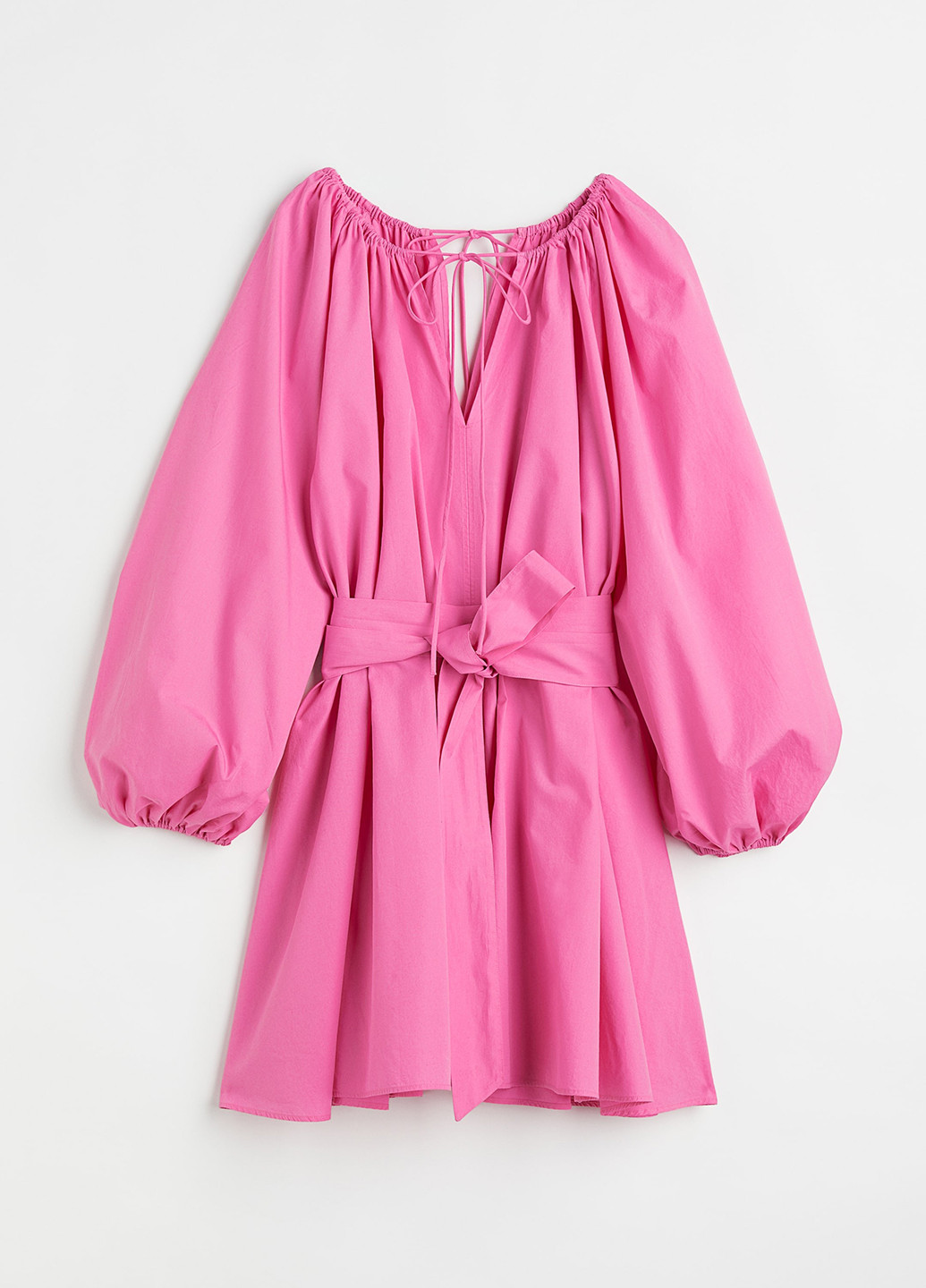 Малиновое кэжуал платье а-силуэт H&M однотонное