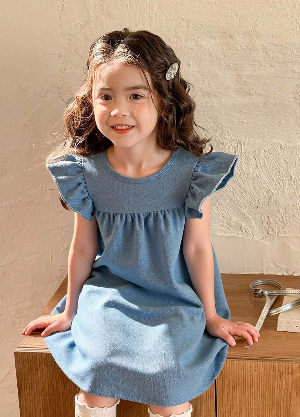 Сіро-голуба сукня SHEIN (366268666)