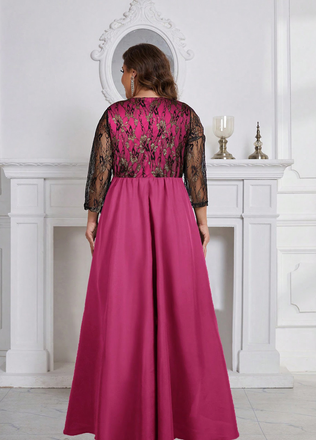 Рожева вечірня сукня кльош SHEIN однотонна