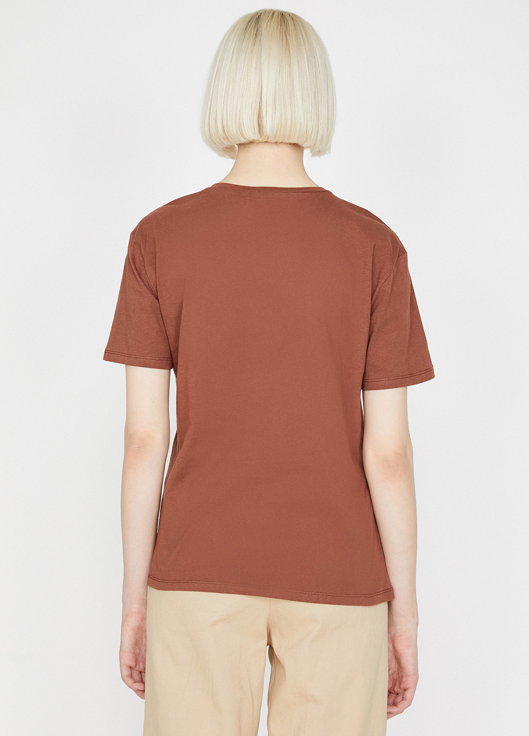 Світло-коричнева літня футболка KOTON