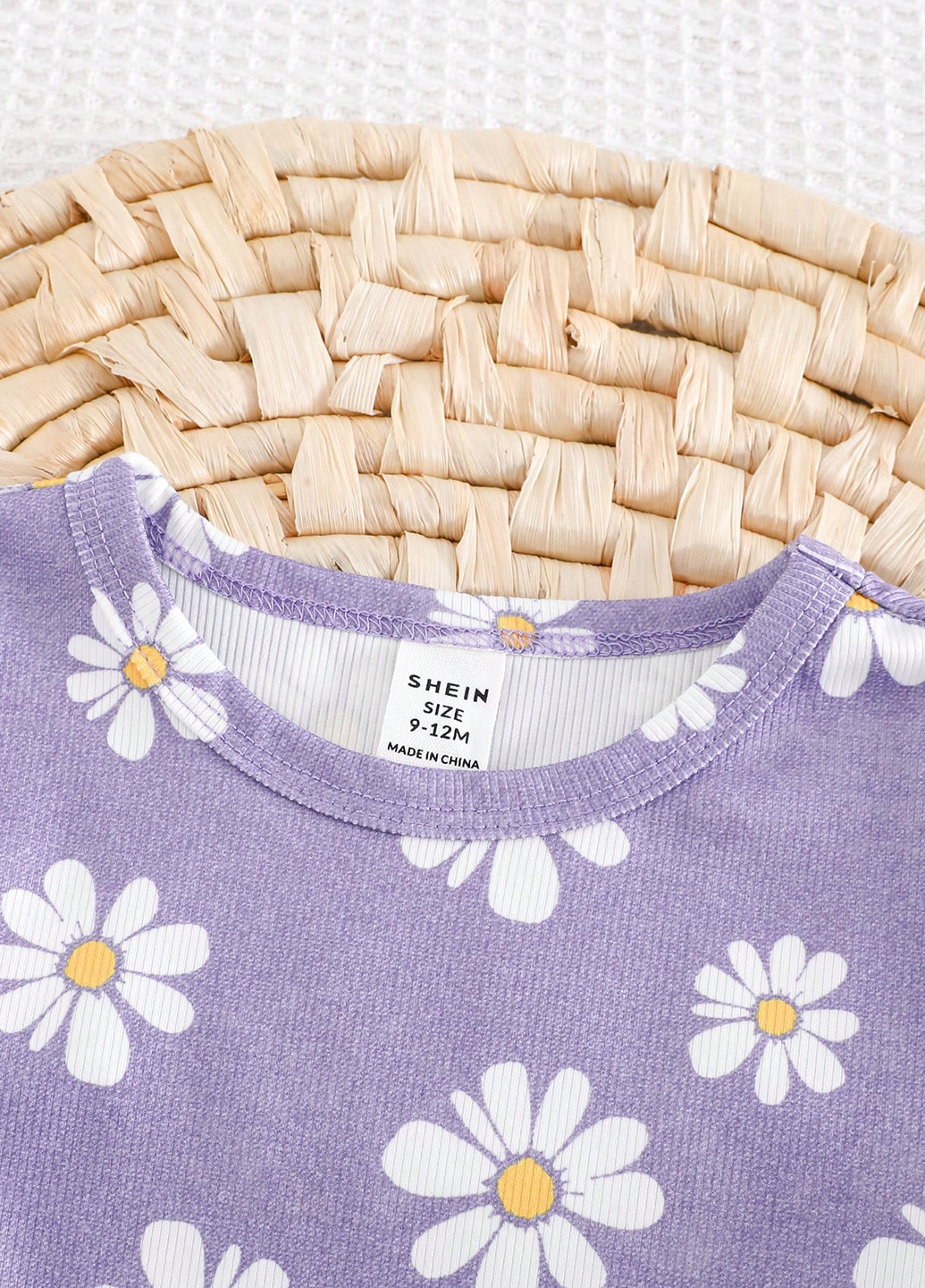 Світло-фіолетовий літній костюм (футболка, штани) SHEIN