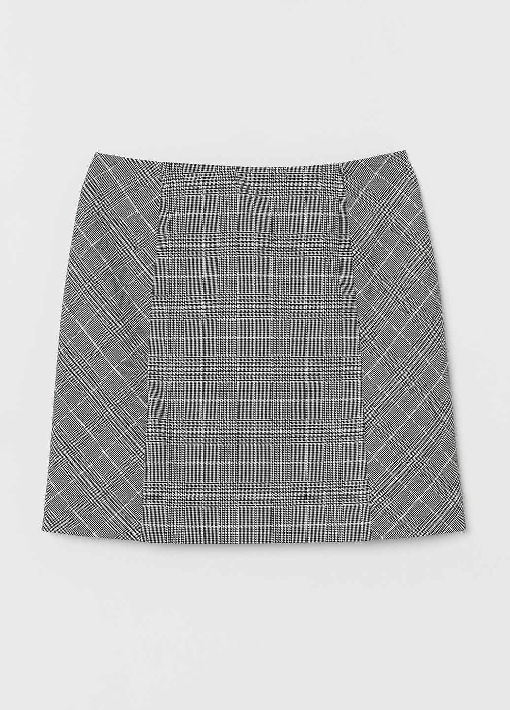 Черно-белая кэжуал в клетку юбка H&M а-силуэта (трапеция)