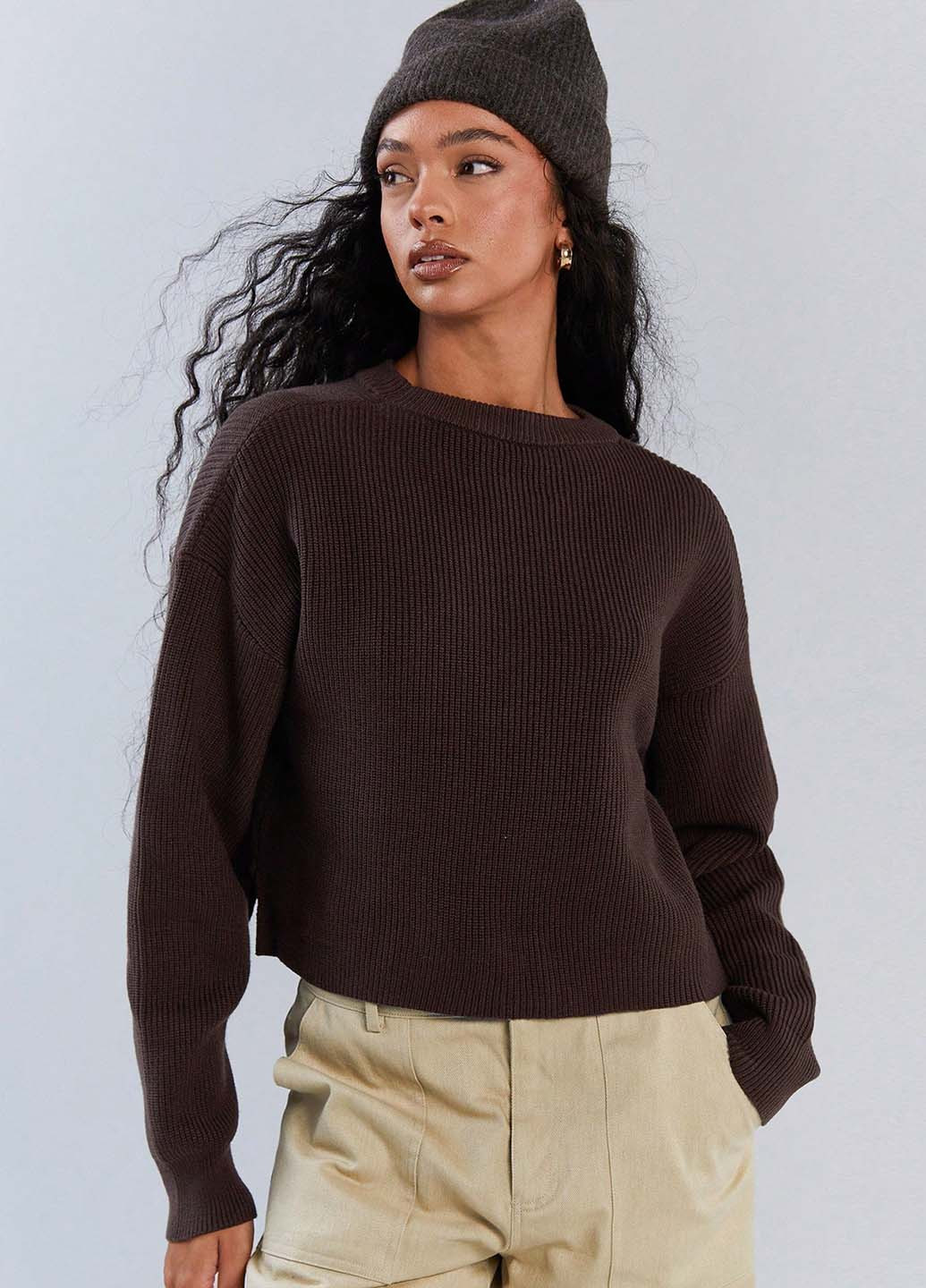 Коричневий демісезонний джемпер джемпер SHEIN