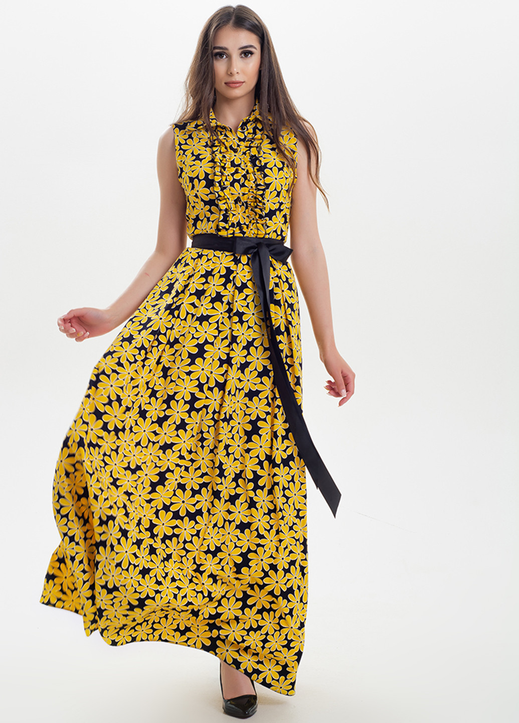 Желтое кэжуал платье Sellin с цветочным принтом