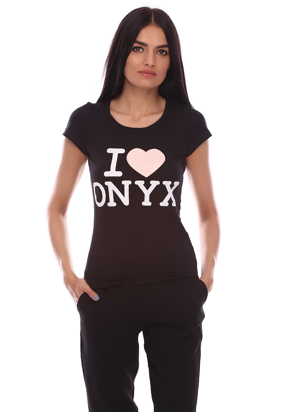 Черная летняя футболка с коротким рукавом Onyx