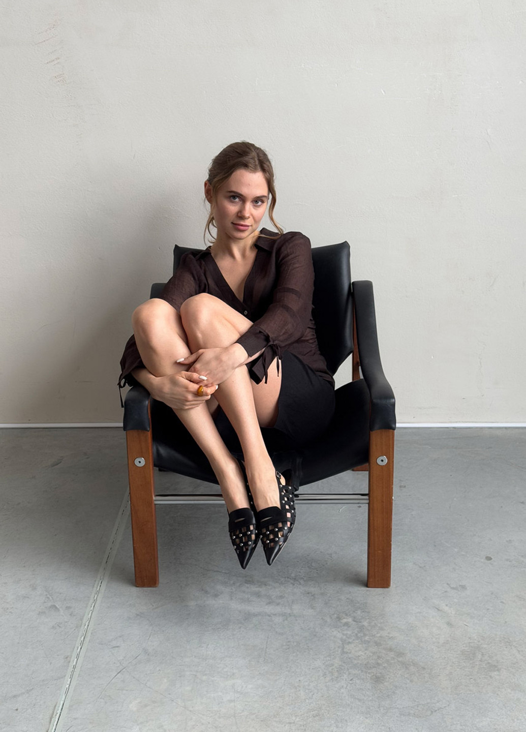 Le'BERDES Туфлі слінгбекі чорний з натуральна шкіра, україна — літо (370483470)