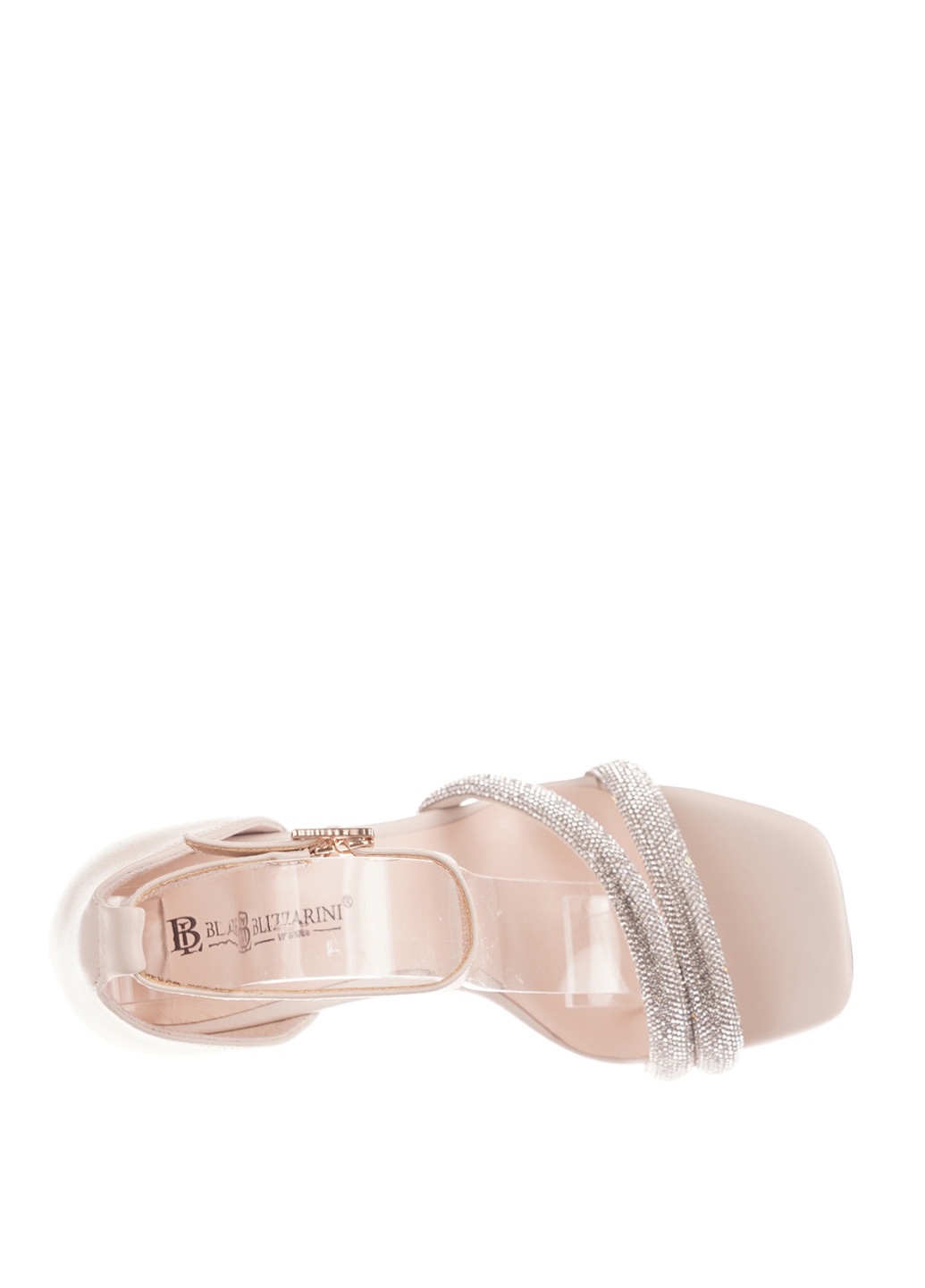 Бежевые босоножки Blizzarini с ремешком со стразами