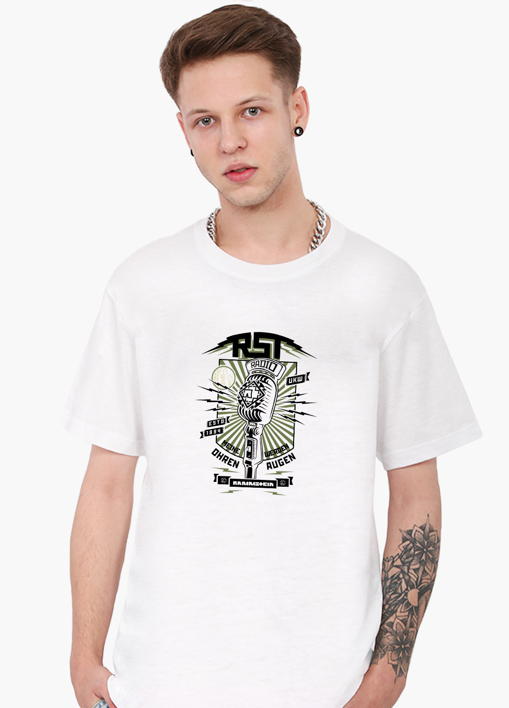 Белая футболка мужская рамштайн (rammstein) белый (9223-2024) xxl MobiPrint