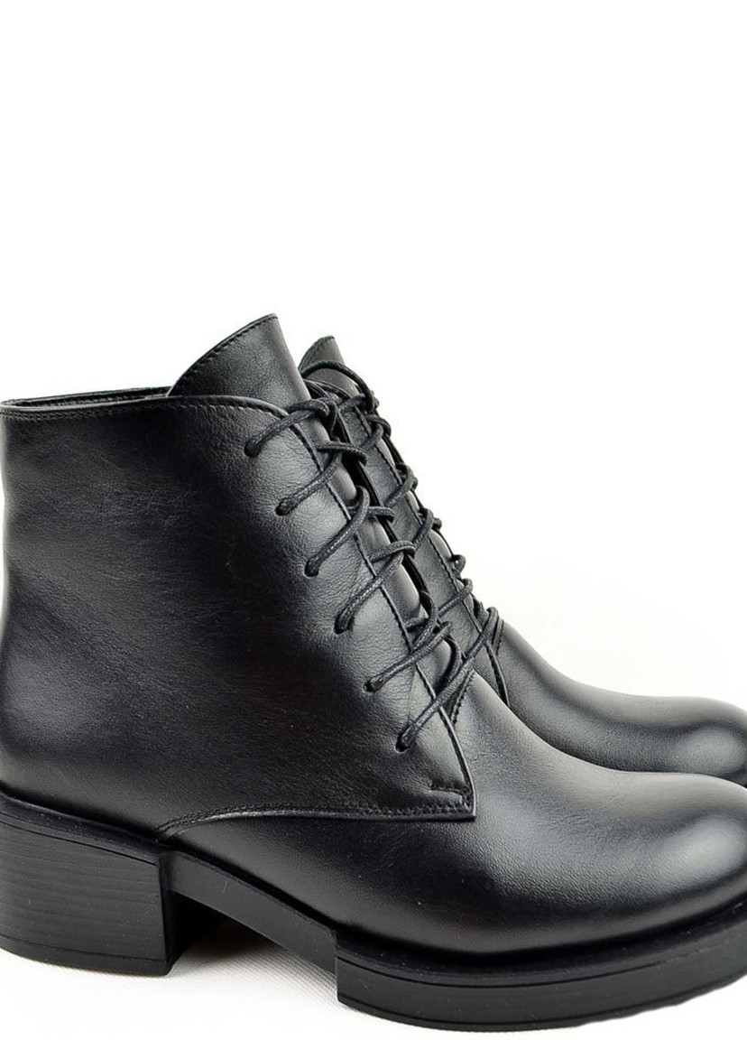 Черные зимняя женские ботинки черный натуральная кожа украина As