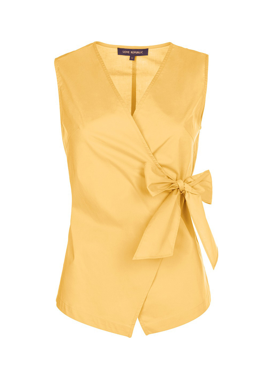 Желтая летняя блузка на запах LOVE REPUBLIC