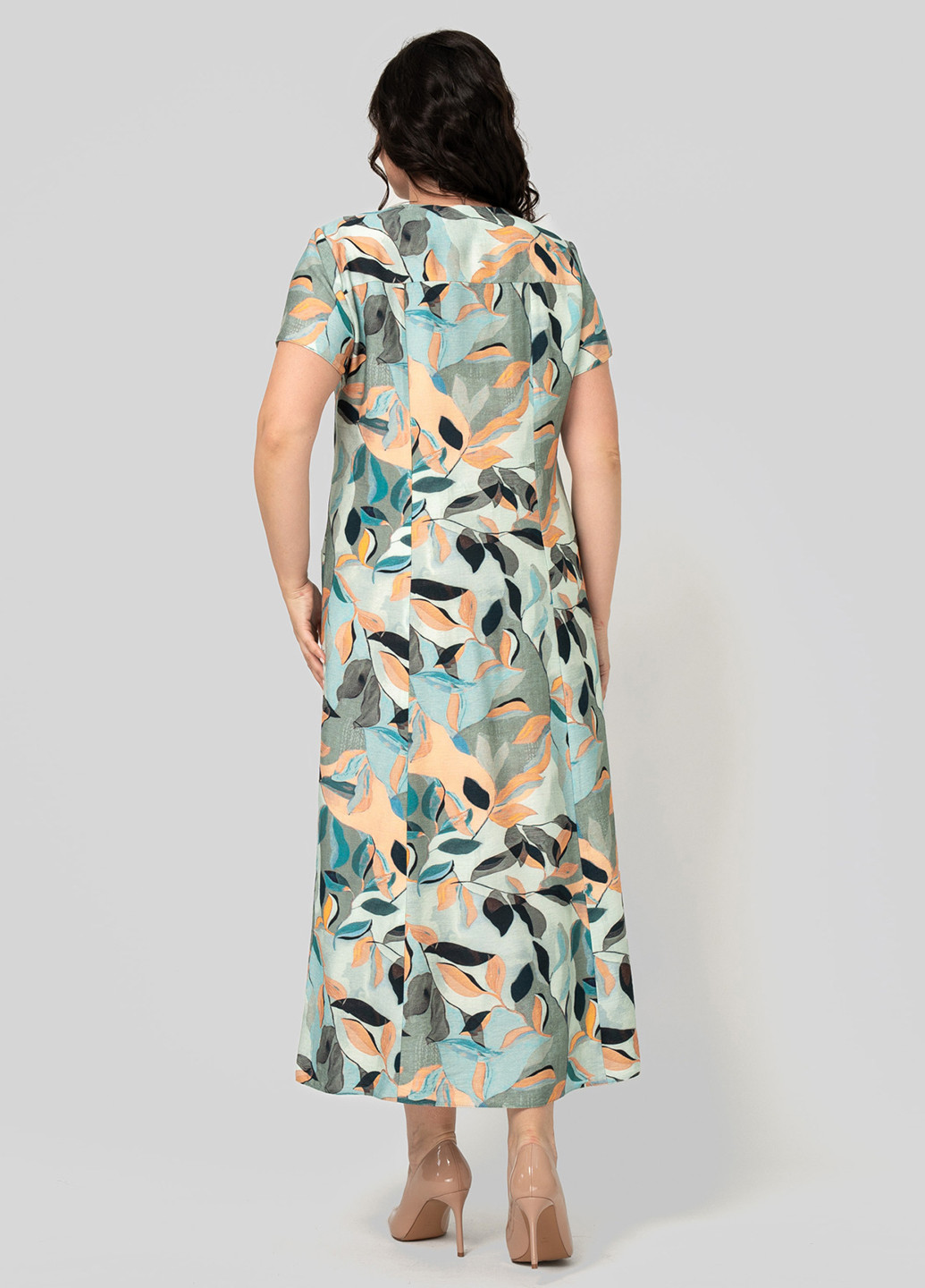 Комбинированное кэжуал платье а-силуэт A'll Posa с рисунком