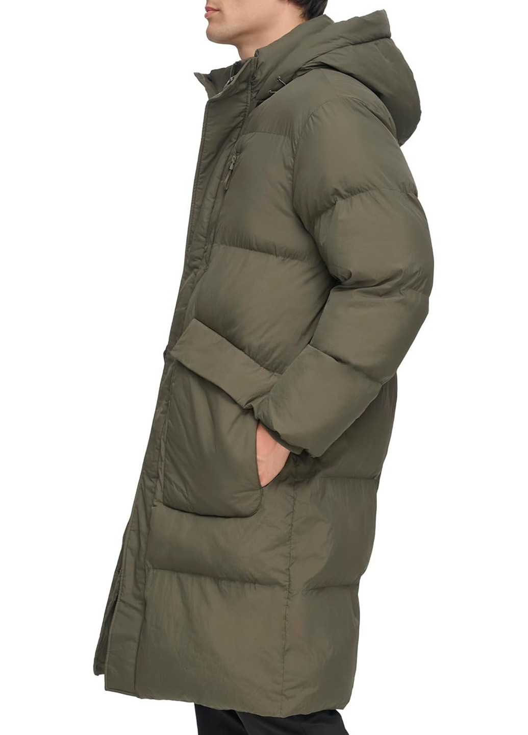 Оливковая (хаки) демисезонная куртка DKNY