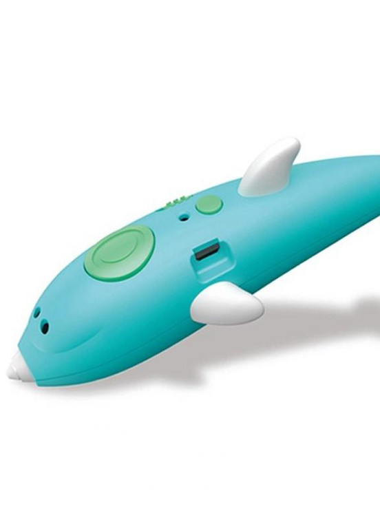 3D ручка с аккумулятором дельфин 3D Painting Pen 9903 Dolphin Трафареты для рисования и 115 м пластика No Brand (251708327)