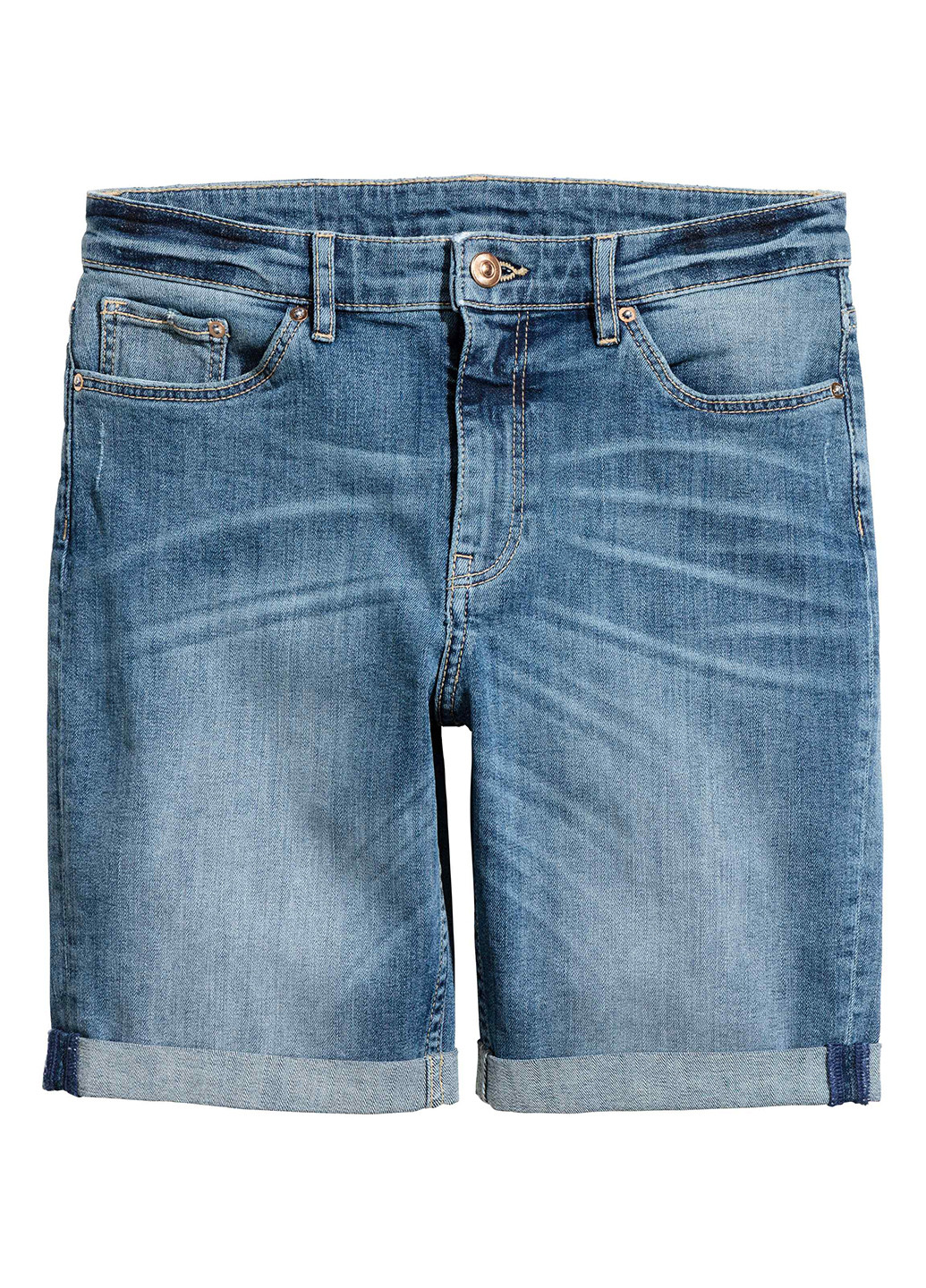 Шорты H&M однотонные синие джинсовые