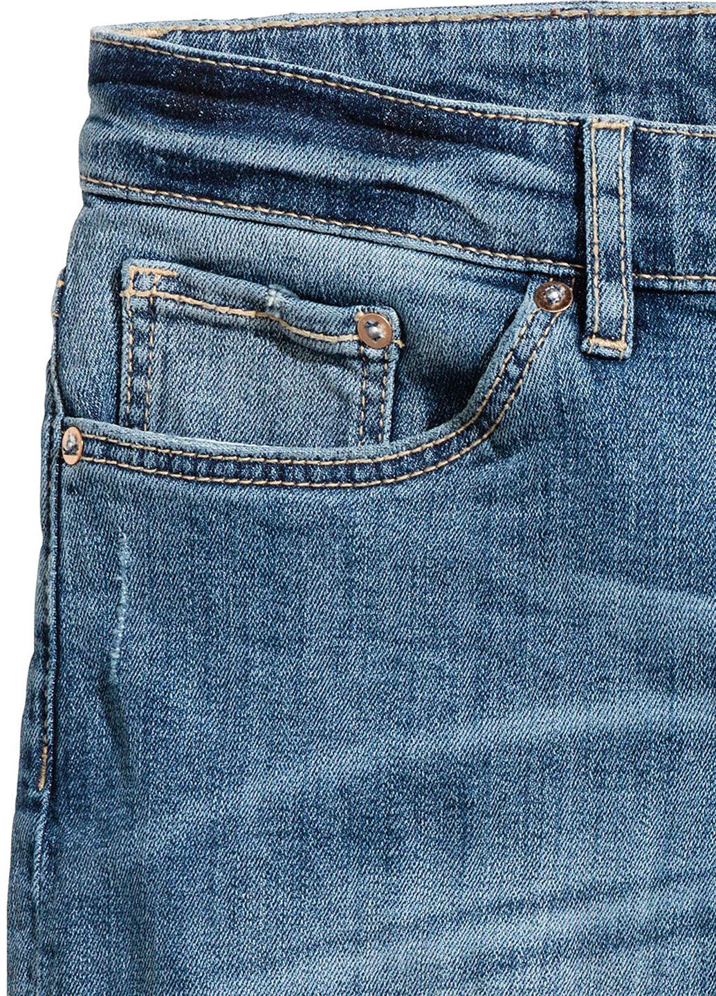 Шорты H&M однотонные синие джинсовые