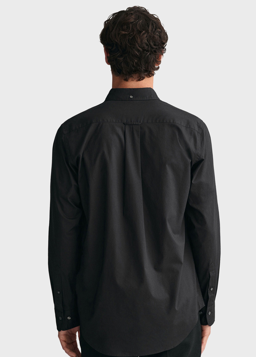 Черная кэжуал рубашка однотонная Gant