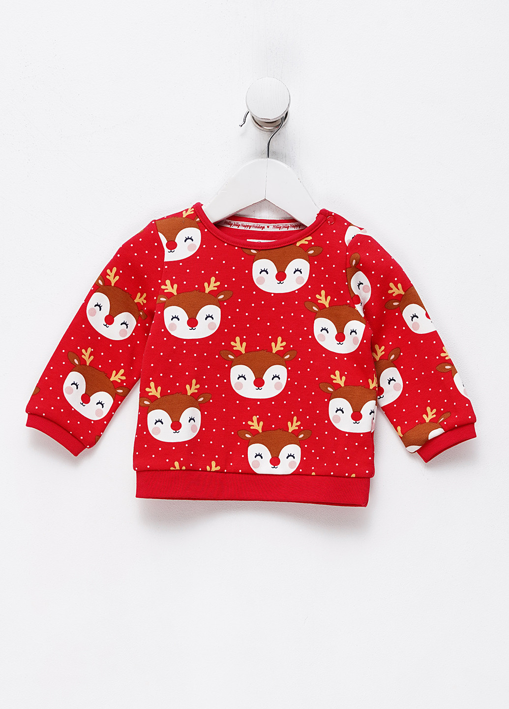 Красный свитшот C&A новогодний без декора (334161381)