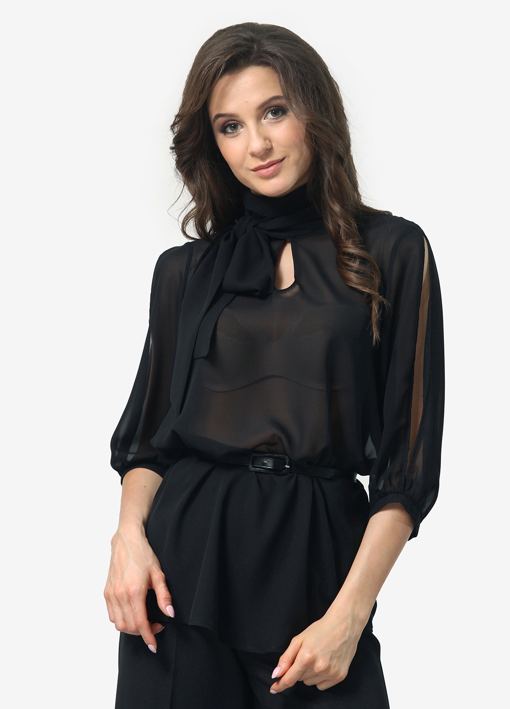Черная демисезонная блуза Lada Lucci