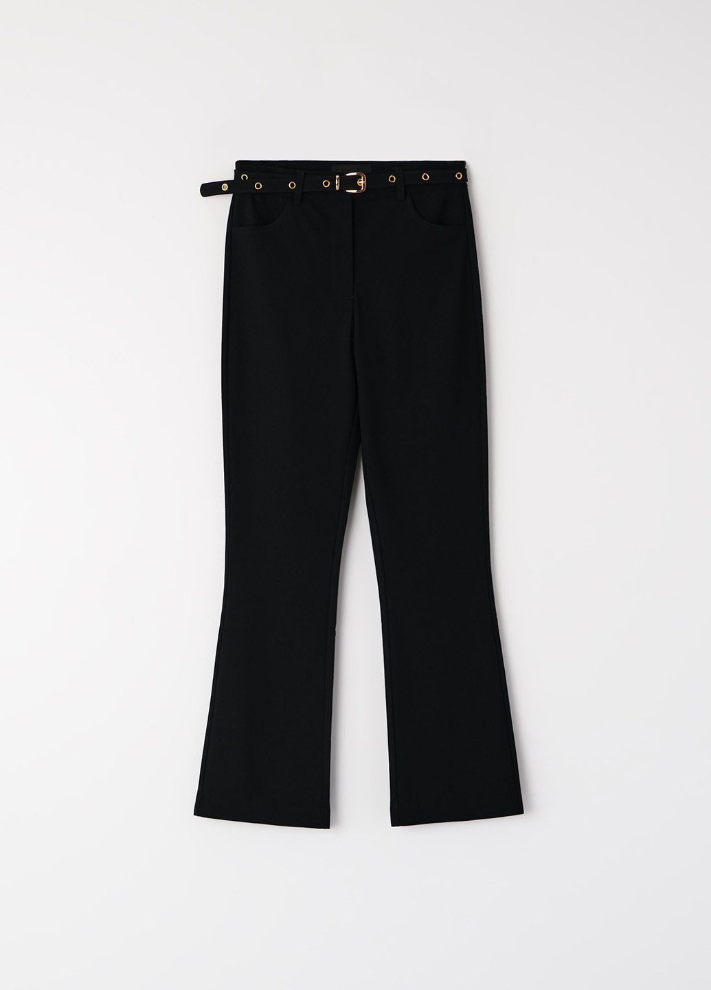 Черные кэжуал демисезонные прямые брюки Mohito