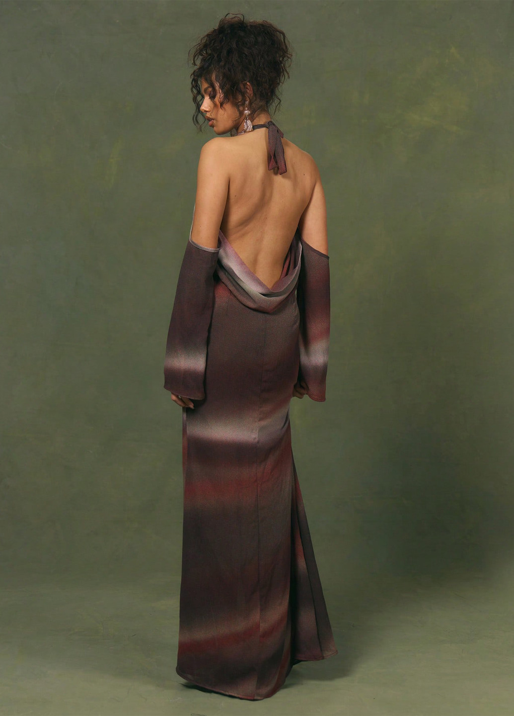 Комбінована вечірня сукня годе, з відкритою спиною SHEIN з градієнтом