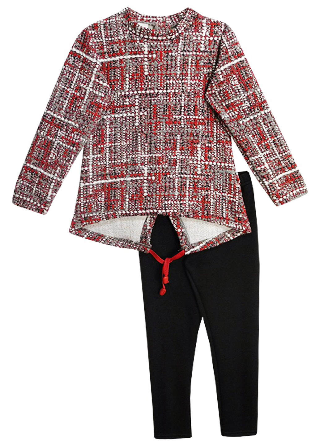 Красный демисезонный костюм (туника, брюки) с длинным рукавом Клим