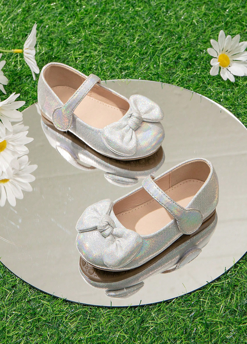 Балетки SHEIN гліттер, з бантом (342722070)