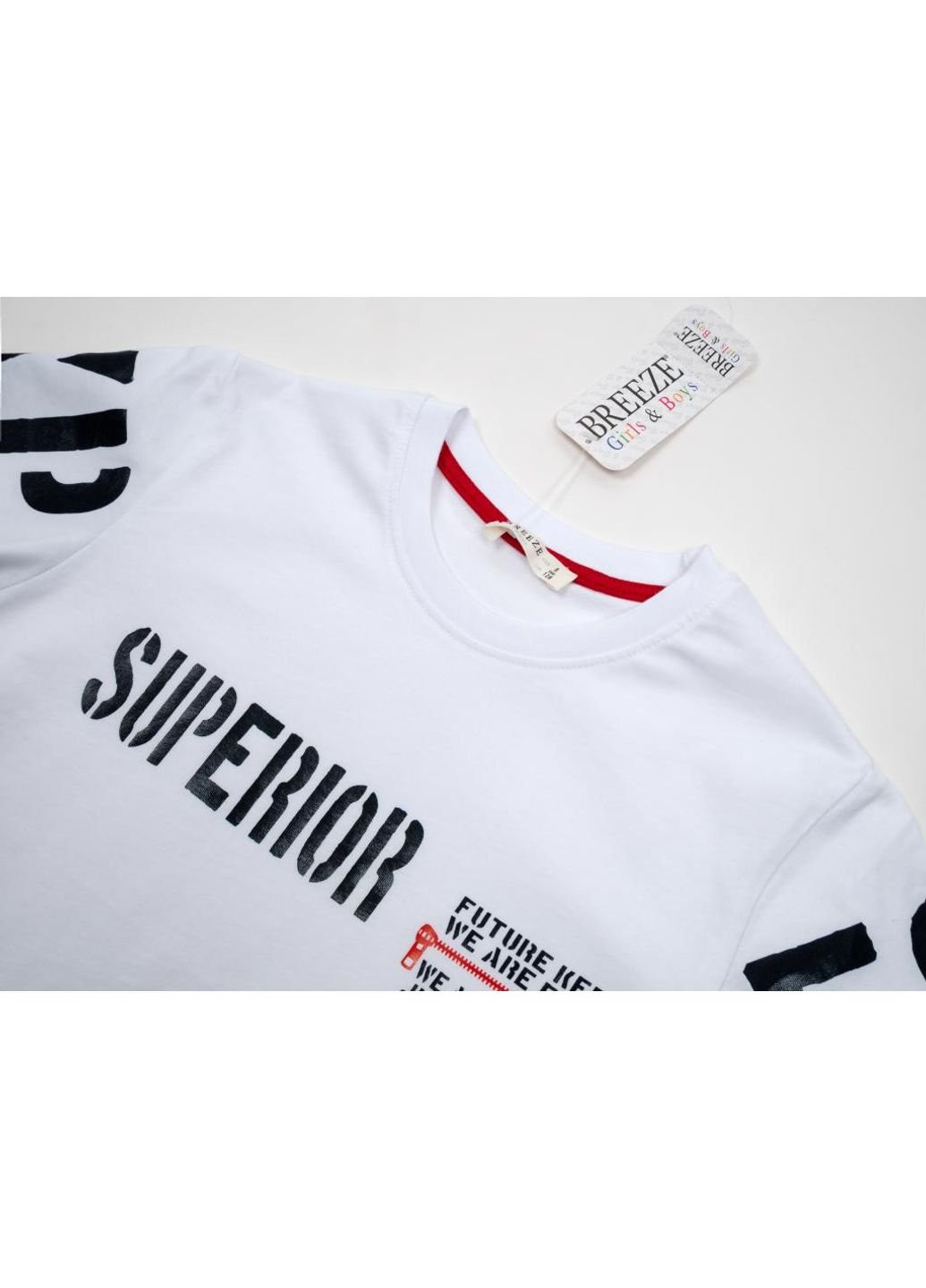 Белая демисезонная футболка детская "superior" (13393-128b-white) Breeze