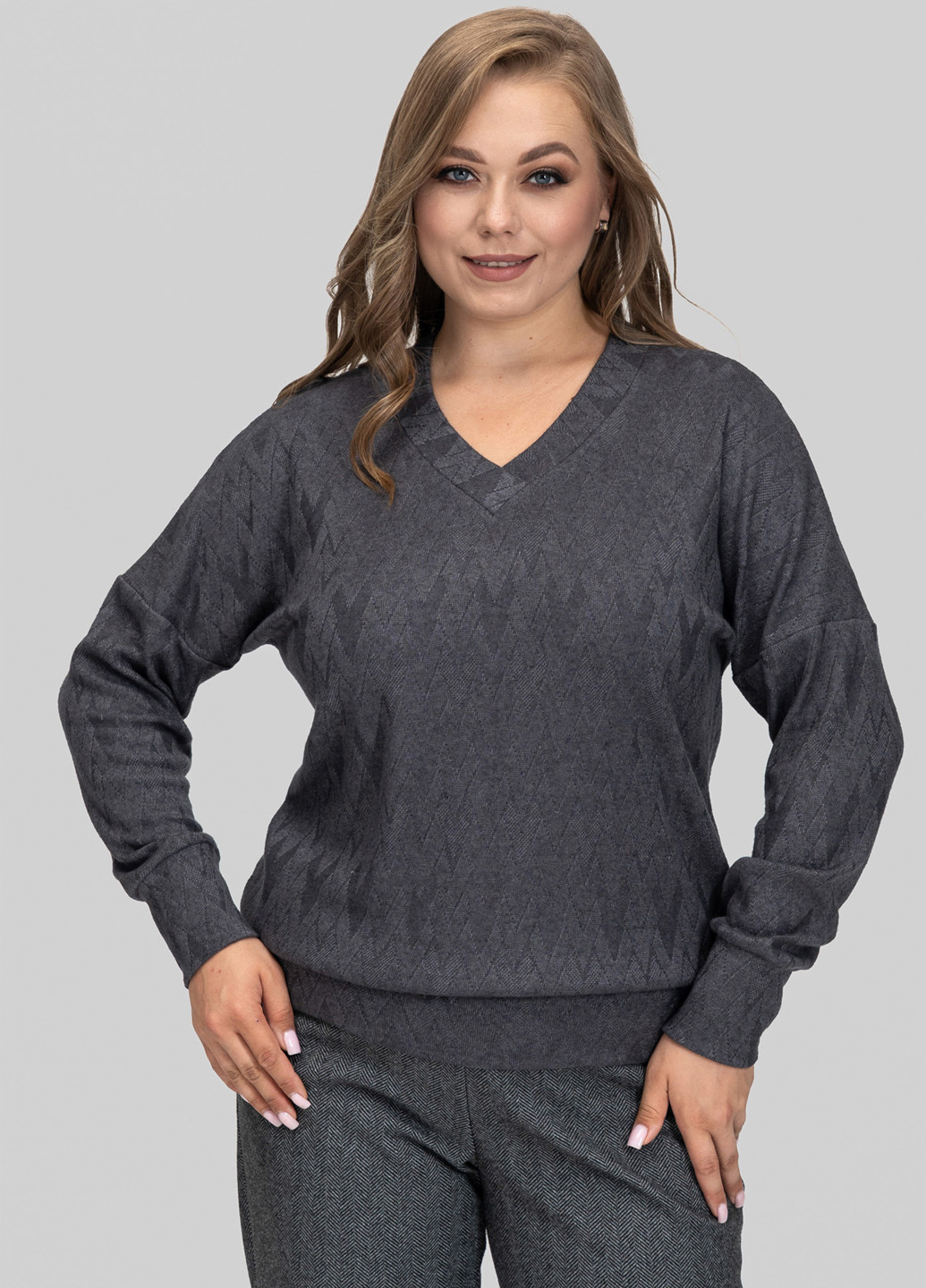 Графитовый демисезонный пуловер пуловер A'll Posa