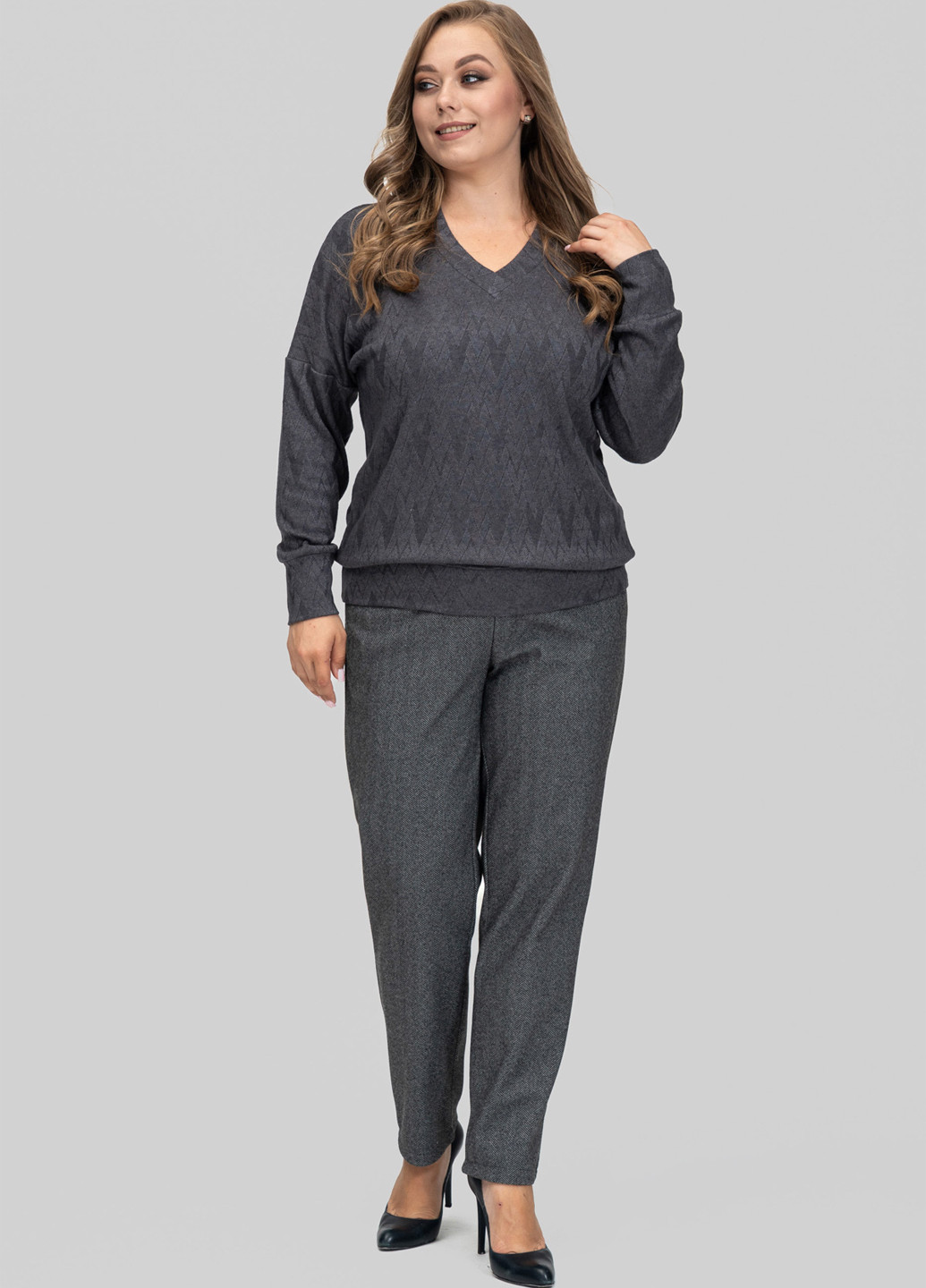 Графитовый демисезонный пуловер пуловер A'll Posa