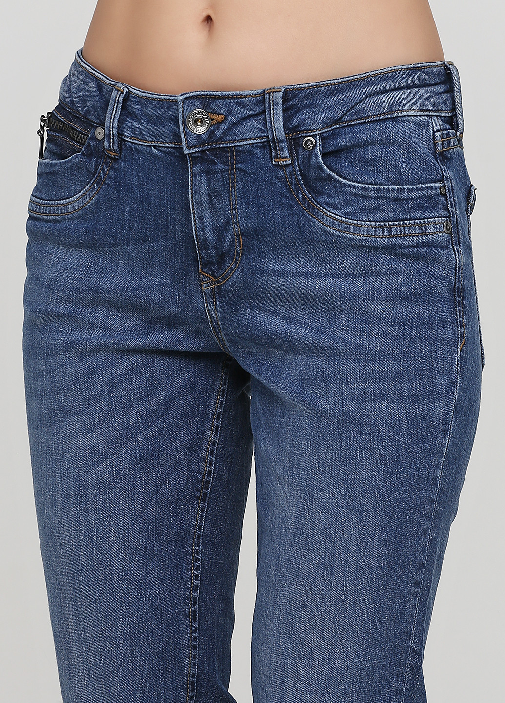 Джинси Tom Tailor завужені однотонні сині джинсові бавовна