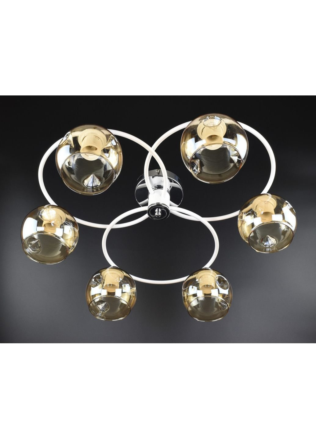 Люстра потолочная на 6 лампочек 7060/6-wh-br Белый 20х70х70 см. Sunnysky (253528055)