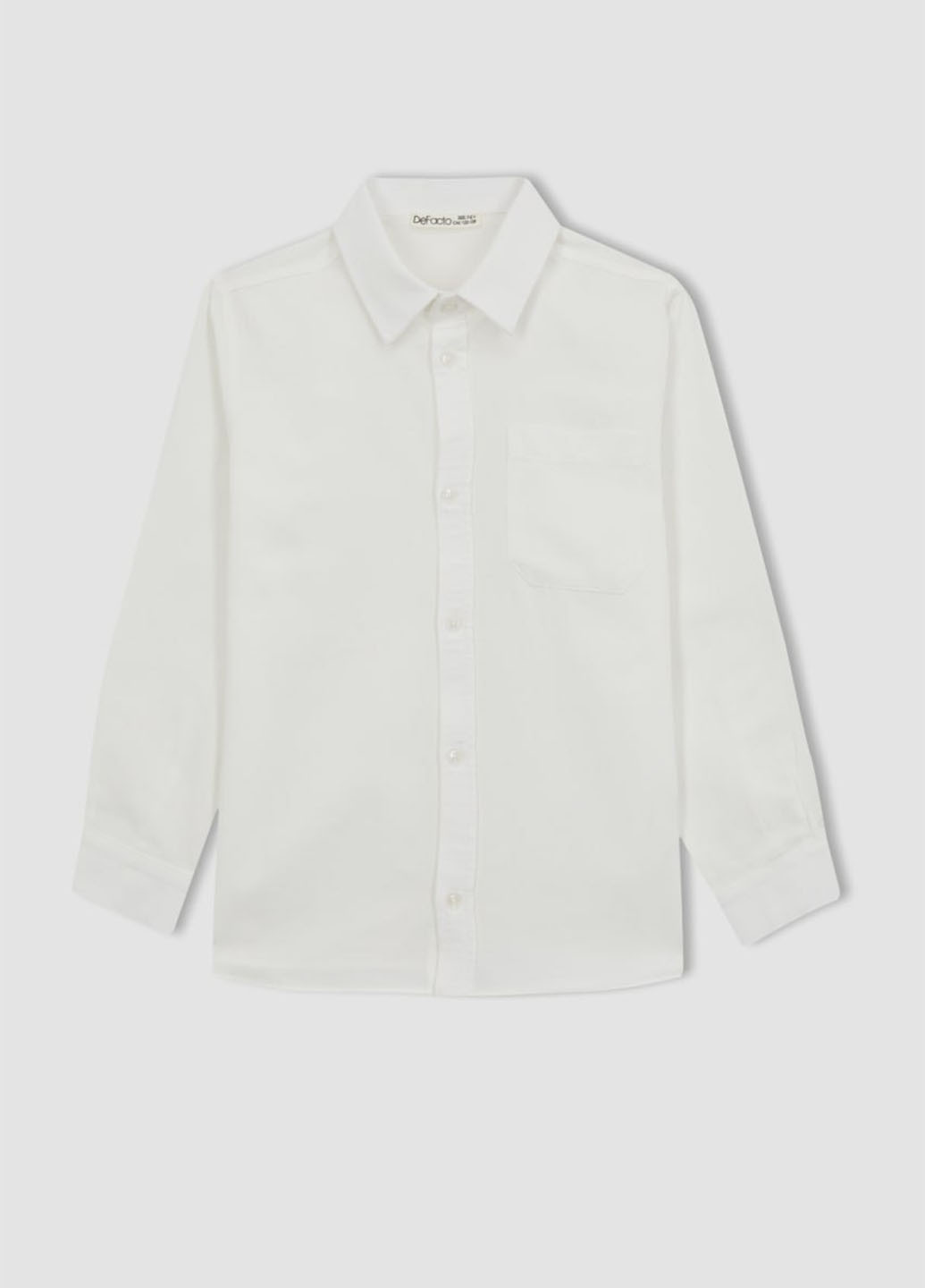 Белая классическая рубашка однотонная DeFacto