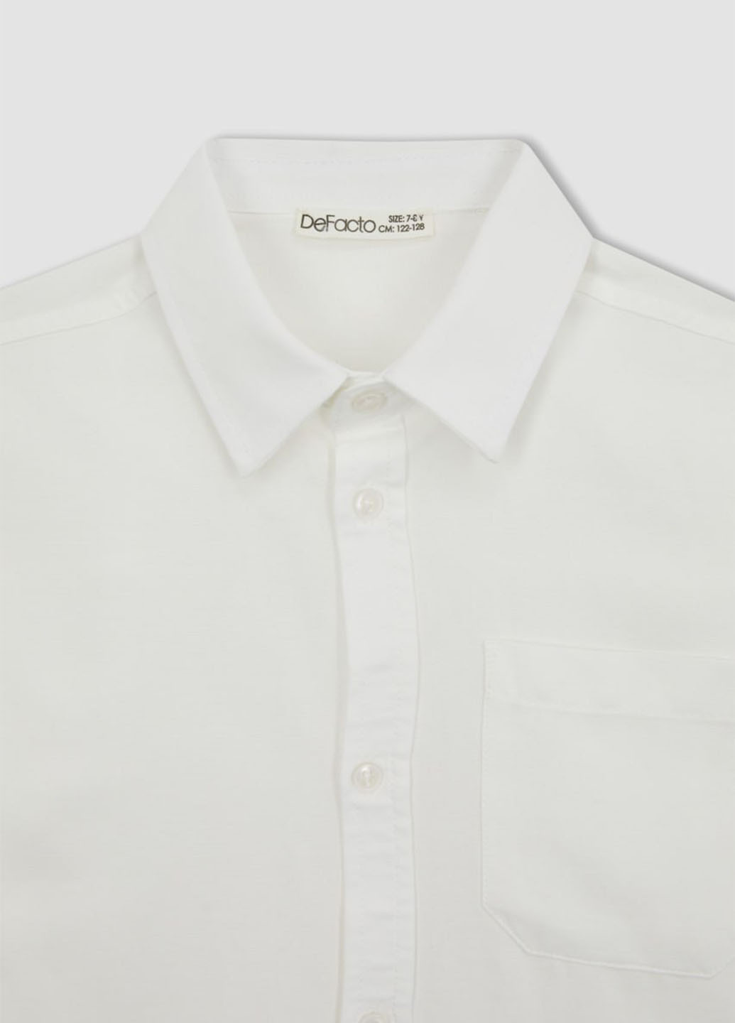 Белая классическая рубашка однотонная DeFacto