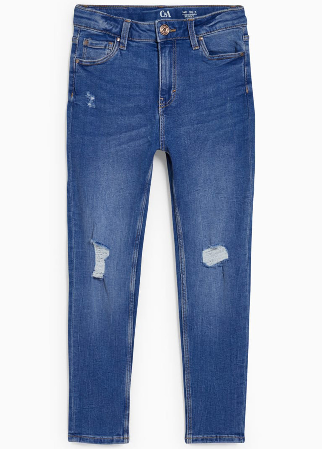 Голубые демисезонные зауженные джинсы C&A