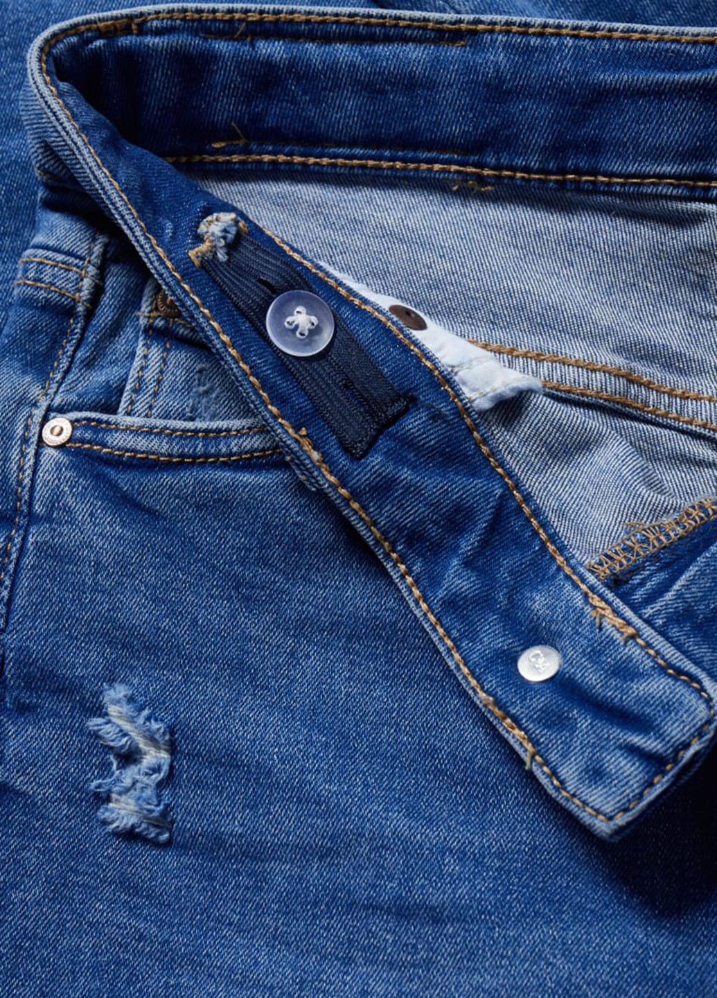 Голубые демисезонные зауженные джинсы C&A