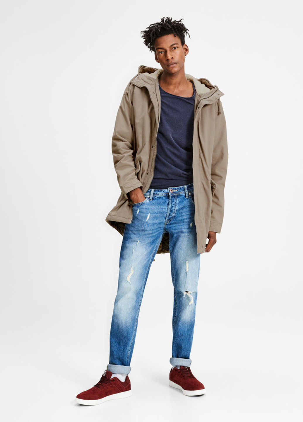 Темно-бежева демісезонна куртка JACK&JONES